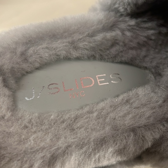 BRAND NEW J/SLIDES Brooke Grey 100% WOOL SHEARLING Platform Buckled Slides 7 - Picture 5 of 15